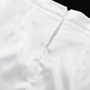 Женская юбка длинная, с разрезом от бедра, цвет белый