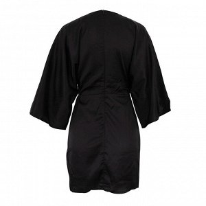 Женское платье с рукавом "летучая мышь", с разрезами на талии, цвет черный
