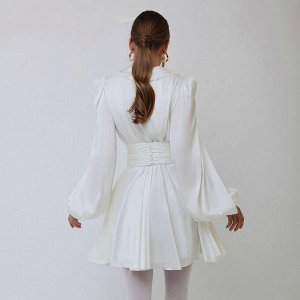 Женское платье с v-образным вырезом, приталенное, цвет белый