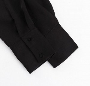 Женский костюм: свободная рубашка + брюки, цвет черный