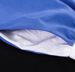 Женский костюм: рубашка с белым воротничком + шорты, цвет синий