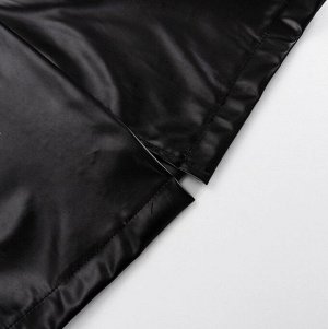 Женский костюм из эко-кожи: пиджак + юбка, цвет черный