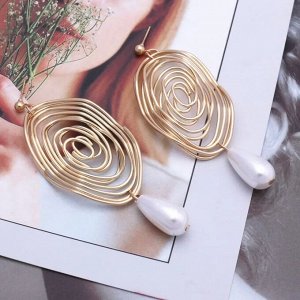 Серьги  висячие серьги с имитацией жемчуга