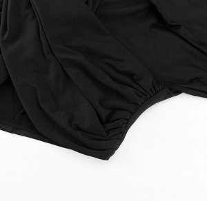 Женская кофта укороченная, с капюшоном, цвет черный
