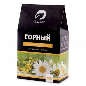 Травяной чай "Горный", 80 г (ромашка, мелиса, липа, земляника)