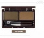 Тени для бровей (Натурально-коричневый)  Twin Brow Kit No.1 natural brown 	Missha