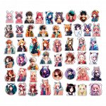 Наклейки ПВХ MESHU &quot;Neko&quot;, 50шт