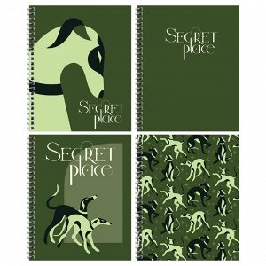 Тетрадь 96л., А5, клетка на гребне BG ""Secret place"", матовая ламинация, выб. лак, твердая обложка