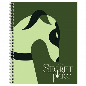 Тетрадь 96л., А5, клетка на гребне BG ""Secret place"", матовая ламинация, выб. лак, твердая обложка