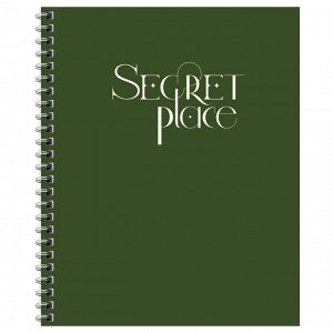 Тетрадь 96л., А5, клетка на гребне BG ""Secret place"", матовая ламинация, выб. лак, твердая обложка