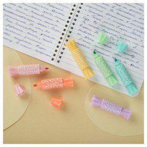 Набор текстовыделителей двусторонних MESHU ""Candy"", 06цв., пастельные цвета, 2/4мм, ПВХ бокс с европ