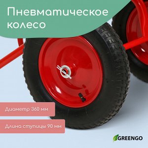 Тачка строительная, 2 пневмоколеса, груз/п 320 кг, объём 110 л, оцинкованный кузов 0,8 мм