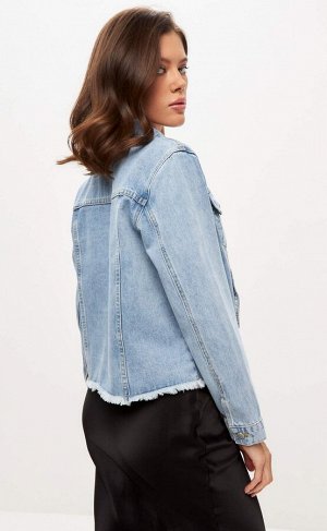 Куртка женская  джинсовая F412-1226 l.blue светло гоубая