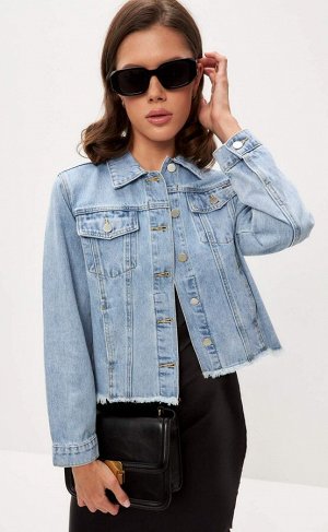 Куртка женская  джинсовая F412-1226 l.blue светло гоубая