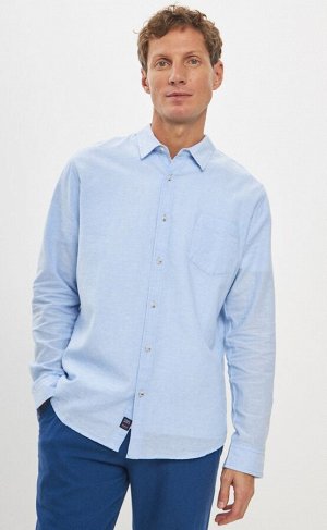 Рубашка мужская длинный рукав лен F111-0450-1 jeans