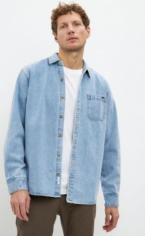 Рубашка мужская  джинсовая P311-1241 middle blue
