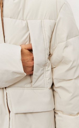 FINE JOYCE Куртка зимняя женская с капюшоном SCW-KW569-C молочная