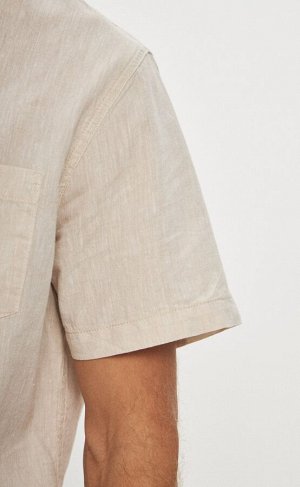 Рубашка мужская короткий рукав  лен F111-0451 beige