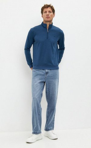 Поло мужское длинный рукав F411-07-9136 jeans