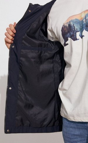 FINE JOYCE Ветровка мужская с несъемным регулируемым капюшоном F311-1331 тёмно-синяя