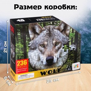 Фигурный пазл «Серый волк», 236 деталей