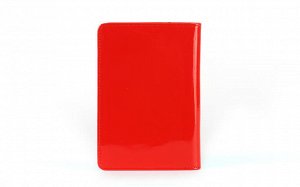 Обложка паспорт PAGE RED кожа лак красный тиснение, 55900
