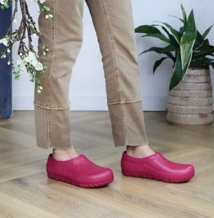 Обувь женская садовая галоши со съемной стелькой цвет Брусничный