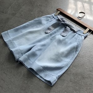 Женские джинсовые шорты с эластичным поясом, голубой