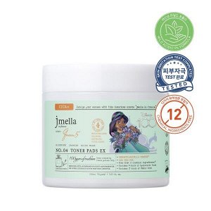 JMELLA IN FRANCE QUEEN 5 TONER EX PADS x DISNEY 100 Парфюмированные очищающие педы для лица «Королева 5» (Жасмин) 70шт