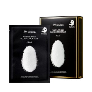 JM SOLUTION WATER LUMINOUS SILKY COCOON MASK BLACK 35ml Маска для упругости кожи с протеинами шелка 35мл