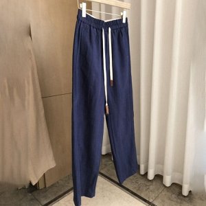 Женские повседневные брюки с эластичным поясом, темно-синий