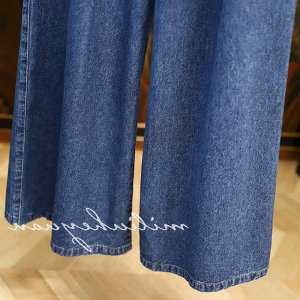 Женские широкие джинсы с высокой посадкой, с плетенным поясом, темно-синий