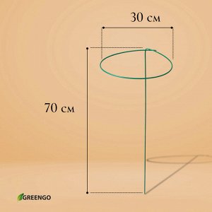 Кустодержатель для цветов, d = 30 см, h = 70 см, ножка d = 0.3 см, металл, зелёный, Greengo