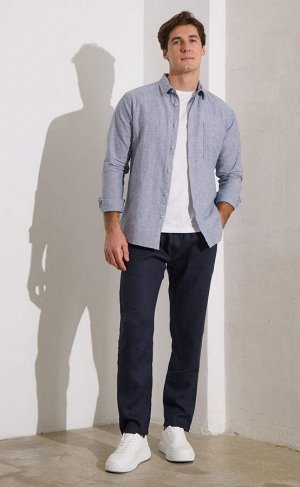 Рубашка мужская длинный рукав лен TF311-0460 jeans