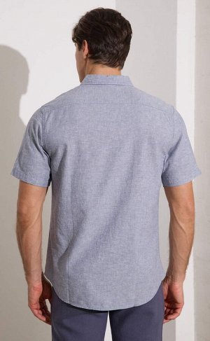 Рубашка мужская короткий рукав лен F111-0450 jeans