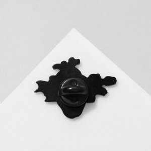 Значок «Сердце» с тюльпанами, цветной в чёрном металле