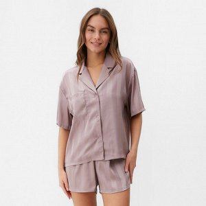 Пижама женская (рубашка и шорты) KAFTAN "Полоса" размер, розовый