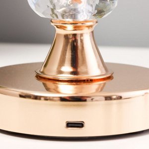 Настольная лампа сенсорная «Билди» LED 3 Вт 3000-6000К USB АКБ диммер золото 9.5x9.5x29.5 см