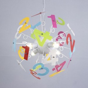 Люстра потолочная BayerLux «Алфавит», 4хЕ27, 40 Вт, цветной, 56x56x70 см