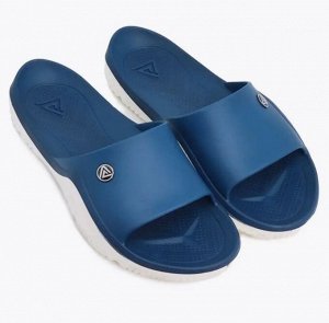 Обувь мужская пляжная шлепки двухцветные с белой подошвой цвет Темно-синий