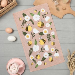 Полотенце кухонное «Доляна» Bee, 28x46 см, рогожка, 100% хлопок, 160 г/м²