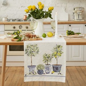 Дорожка на стол Этель Olives 40*149 см, 100% хлопок, репс 220 г/м*, белая