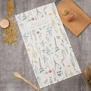 Полотенце «Этель» Wild flowers, 40x73 см, 100% хлопок, саржа 190 г/м²