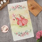 Полотенце &quot;Этель&quot; Зайчик с цветком  40х73см, 100% хл, саржа 190/м2