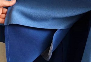 Пиджак-тренч из иск. замши, с лацканами, синий