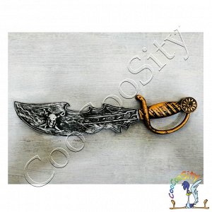 нож Пиратский объемный череп, 45 см, пластик
