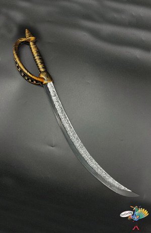 сабля пиратского капитана, двойная ручка пластик, 65 см