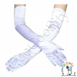 длинные Белые перчатки, 52 см, спандекс