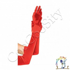Длинные Красные перчатки, 52 см, спандекс