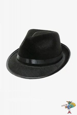 шляпа Гангстера черная, фетр